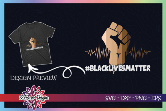 Black Lives Matter Heart Beat Graphics for T-Shirt Designs