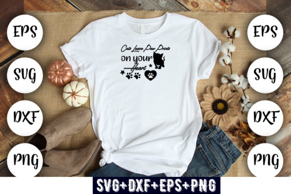 Cat Cats Leave Paw Prints on Your Heart Graphics