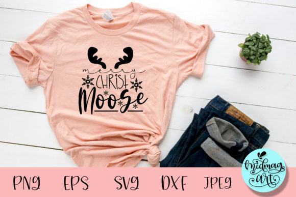 Merry Christ Moose SVG: Festive Graphics for T-Shirt Designs