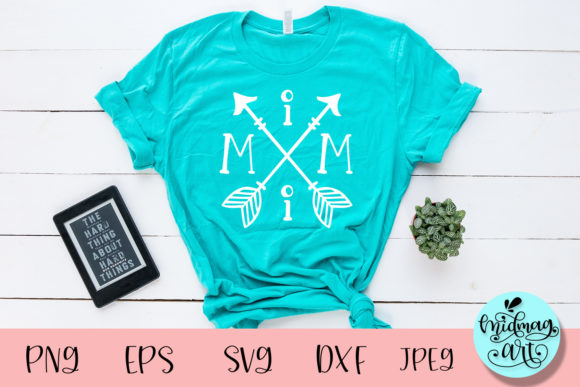 Mimi with Arrow SVG: Grandma Graphics for T-Shirt Designs