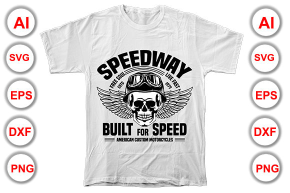 Speedway Printable Skull T-Shirt Design Graphics